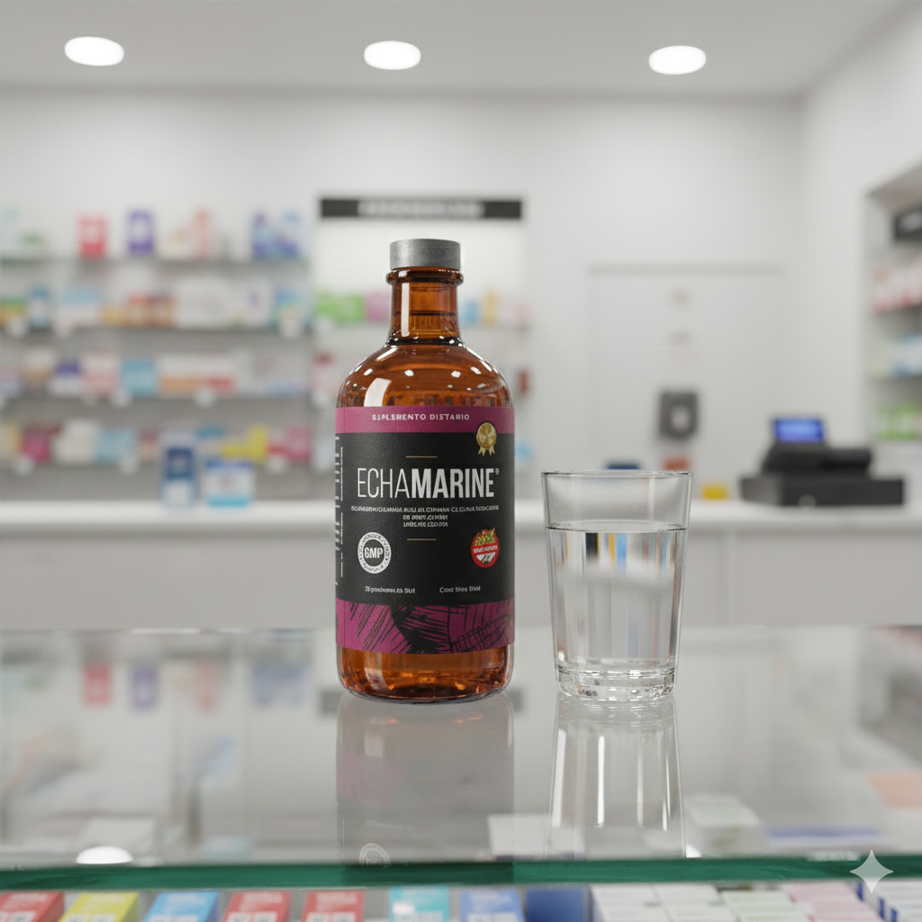 Promarine en el mostrador de una farmacia